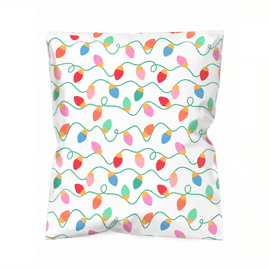 RESTOCKING SOON | Early October | 6x9 Colorful & Stylish Poly Mailer Bags Available in Three Pack Options 25, 50 and 100 - Waterproof, Tear-Resistant, Durable Shipping Bags Ideal for Gifts, Small Businesses, Boutique & Clothing Orders - Christmas Lights