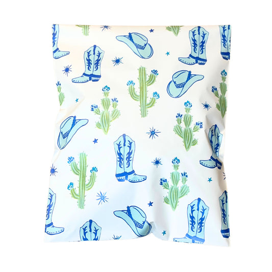 RESTOCKING SOON | Early October | 14.5x19 Colorful & Stylish Poly Mailer Bags Available in Three Pack Options 25, 50 and 100 - Waterproof, Tear-Resistant, Durable Shipping Bags Ideal for Gifts, Small Businesses, Boutique & Clothing Orders - Western Cowboy