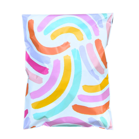 10x13 Colorful & Stylish Poly Mailer Bags Available in Three Pack Options 25, 50 and 100 - Waterproof, Tear-Resistant, Durable Shipping Bags Ideal for Gifts, Small Businesses, Boutique & Clothing Orders -Bright Rainbow